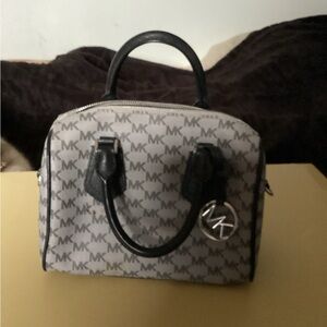 Michael Kors Monogram Gray and Black Satchel